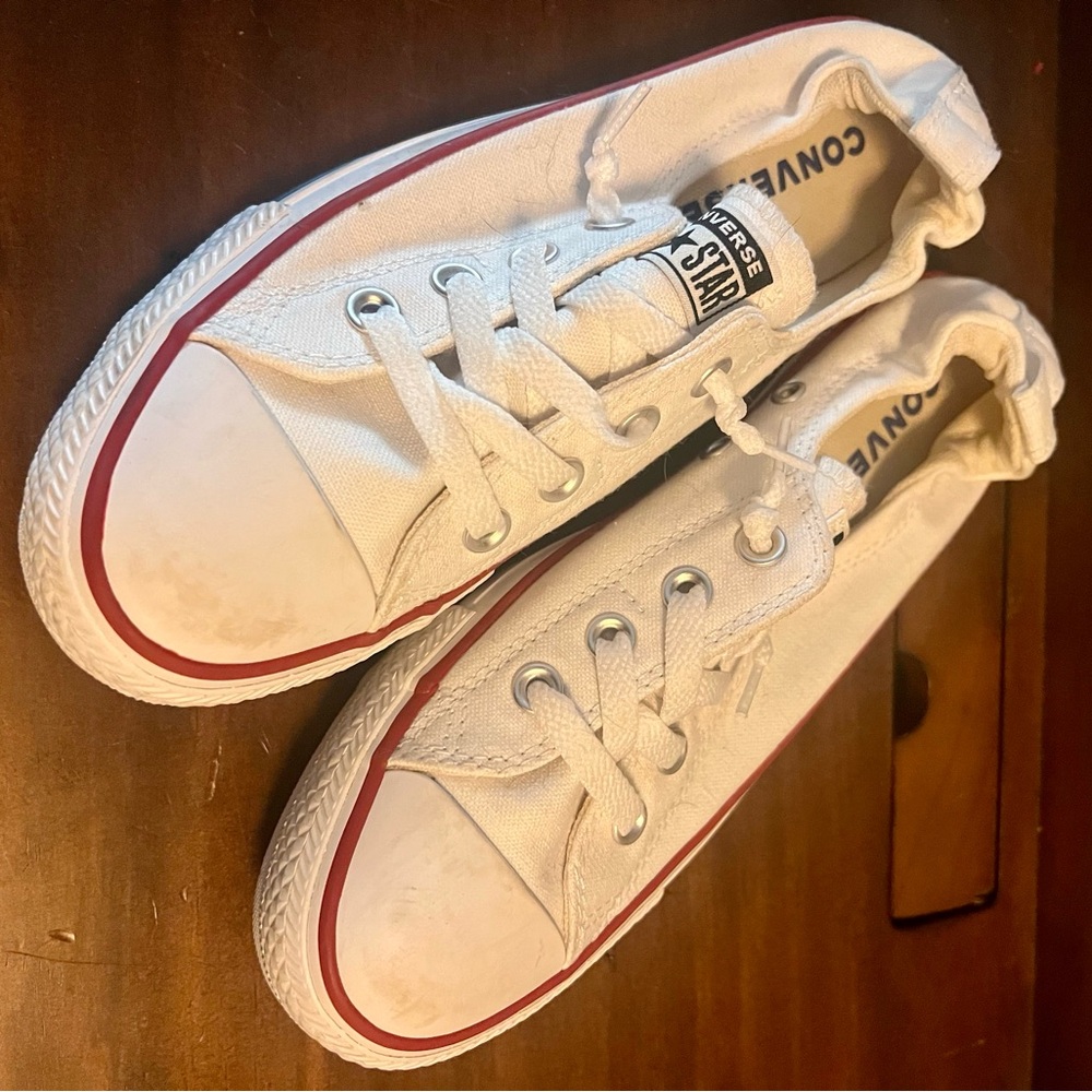 White converse. These are bright white not off white. Only worn a few times.